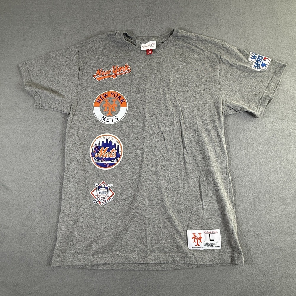 Mitchell & Ness City Collection New York Mets T-shirt Gray Mens Large Baseball